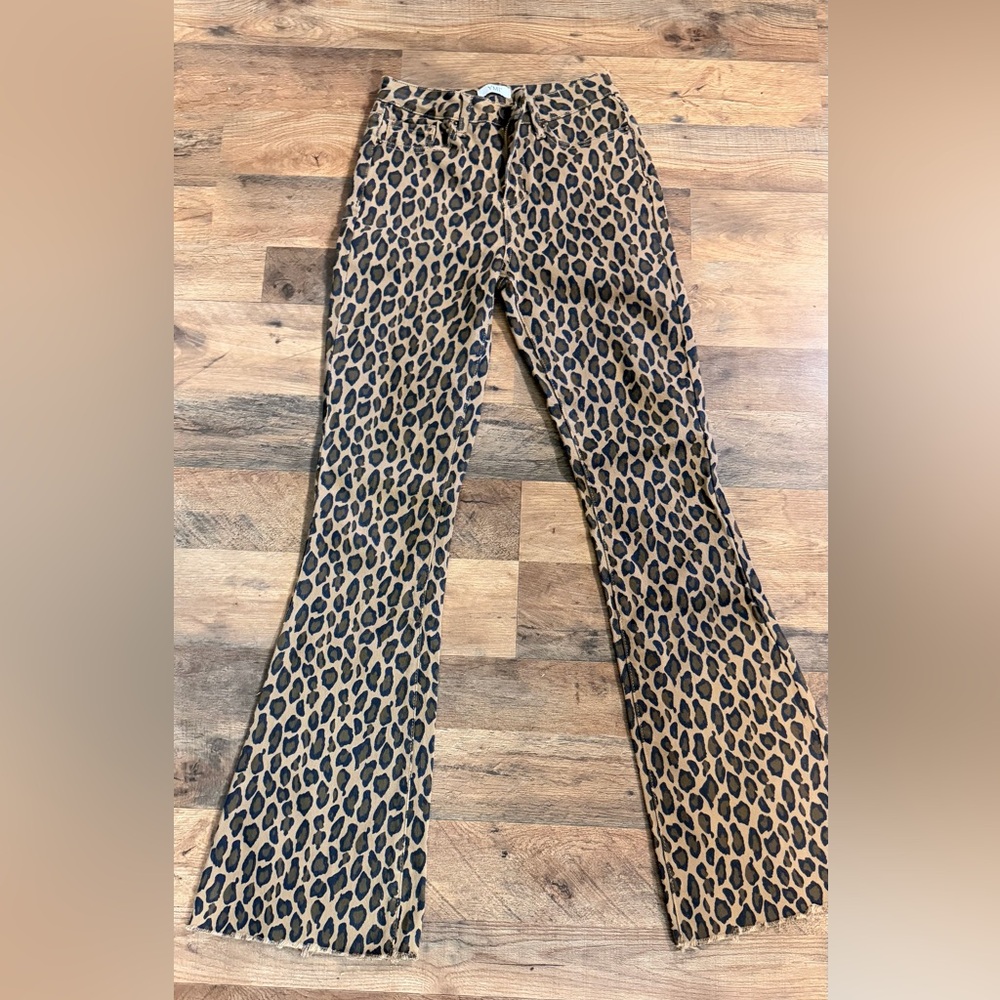 YMI Tan and Black Leopard Print Jeans